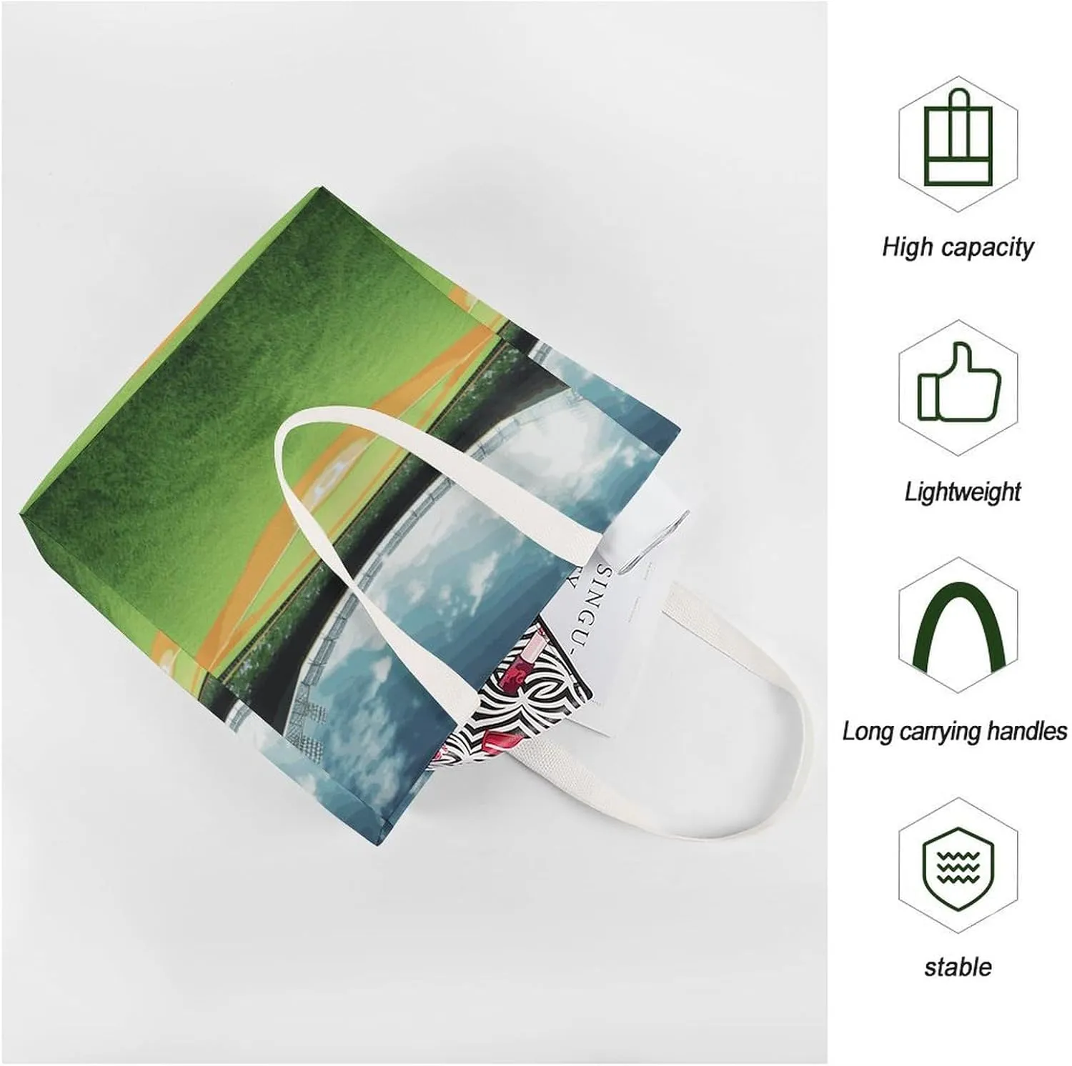 Tote Bag Laptop Handbag Glowing Zebra Grocery Bag Canvas Shoulder Bag Crossbody Bag for Travel