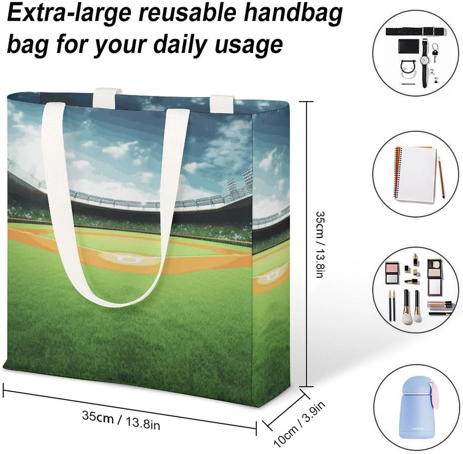 Tote Bag Laptop Handbag Glowing Zebra Grocery Bag Canvas Shoulder Bag Crossbody Bag for Travel
