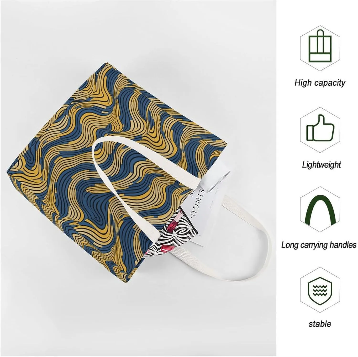 Tote Bag Laptop Handbag Gorilla on The Ground Grocery Bag Canvas Shoulder Bag Crossbody Bag for Travel