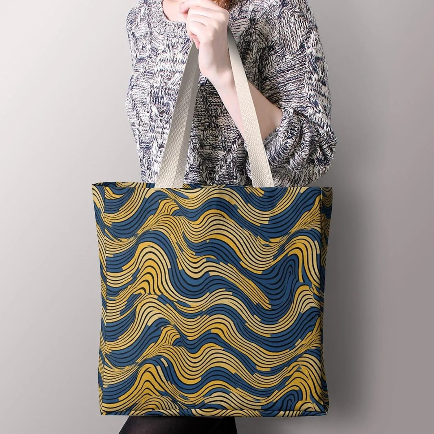Tote Bag Laptop Handbag Gorilla on The Ground Grocery Bag Canvas Shoulder Bag Crossbody Bag for Travel