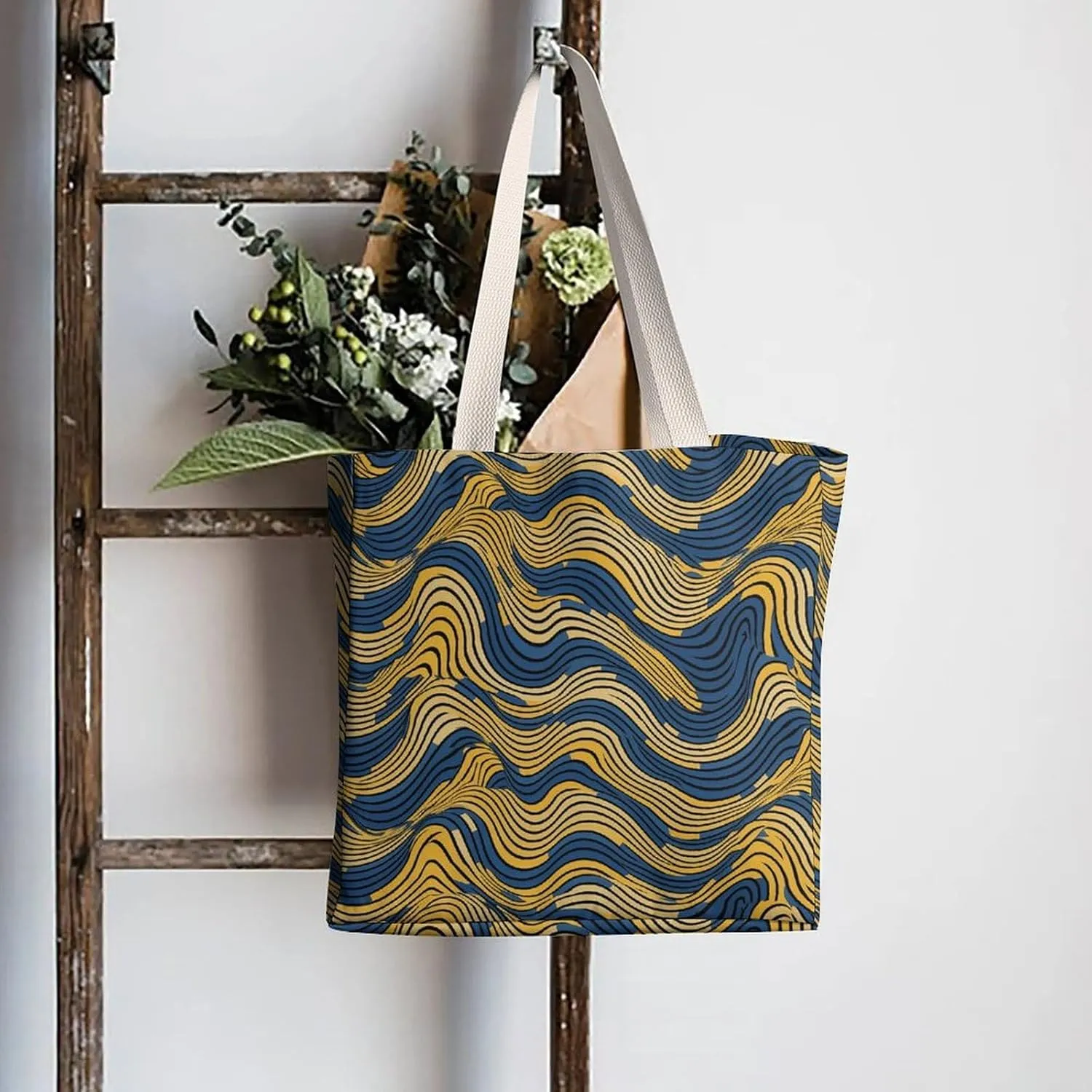 Tote Bag Laptop Handbag Gorilla on The Ground Grocery Bag Canvas Shoulder Bag Crossbody Bag for Travel