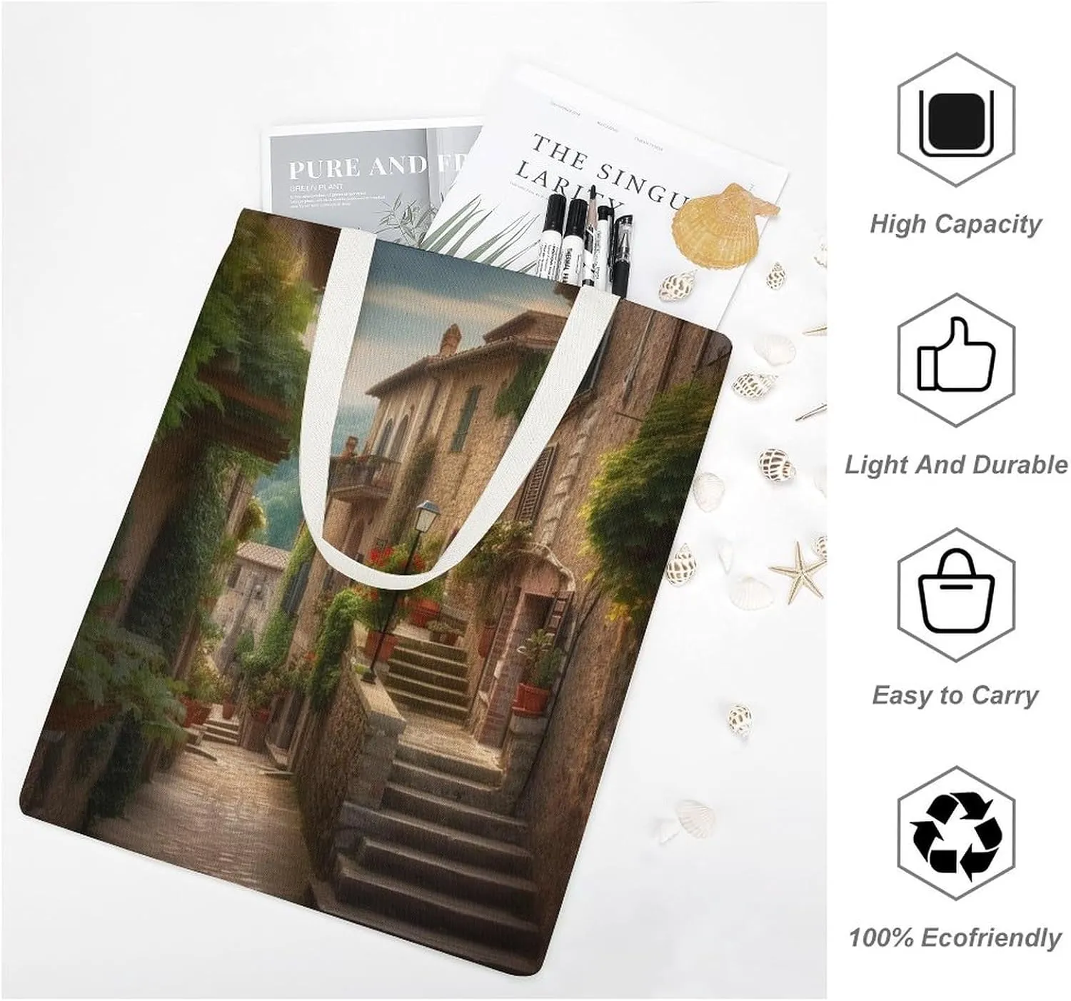 Tote Bag Laptop Handbag Gray Animals Grocery Bag Canvas Shoulder Bag Crossbody Bag for Travel