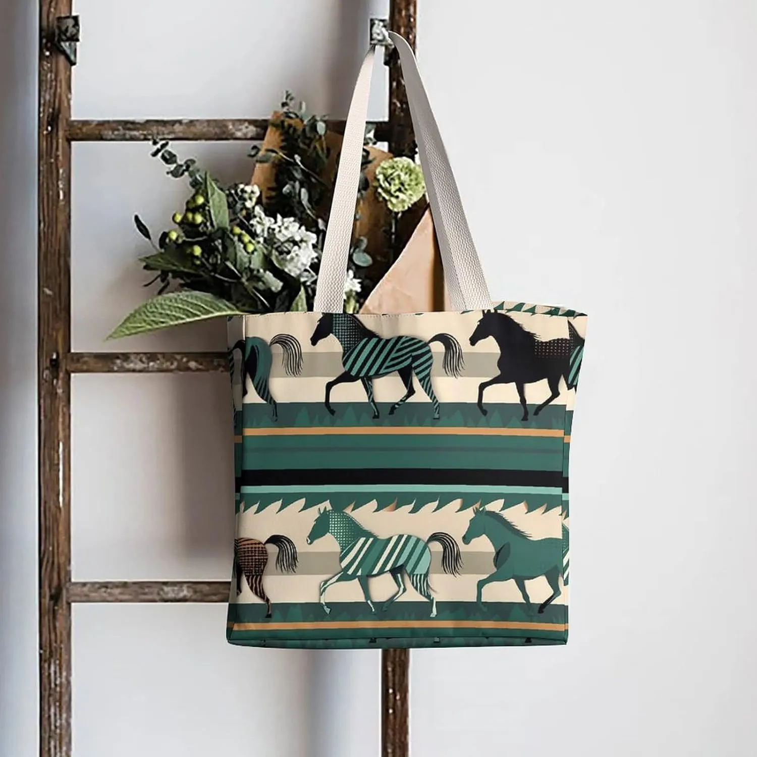 Tote Bag Laptop Handbag Gray Animals Grocery Bag Canvas Shoulder Bag Crossbody Bag for Travel