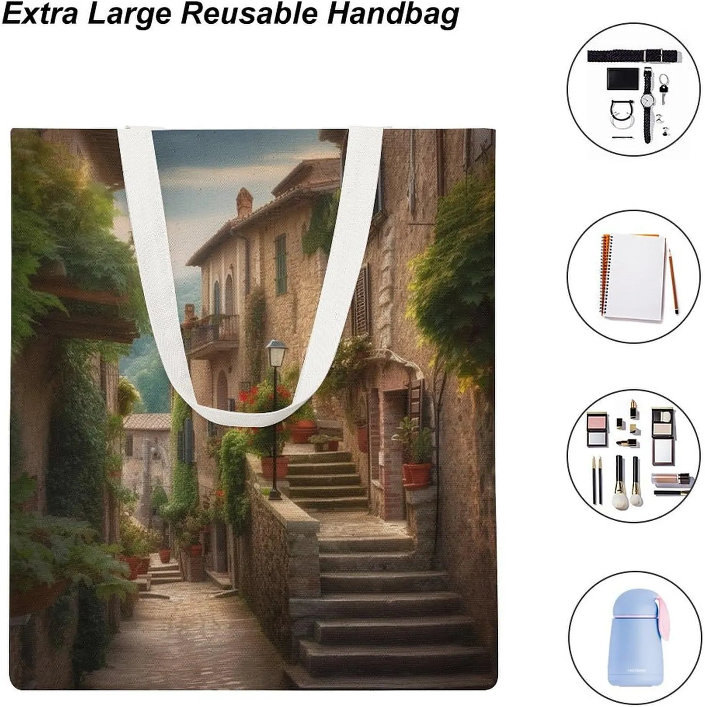 Tote Bag Laptop Handbag Gray Animals Grocery Bag Canvas Shoulder Bag Crossbody Bag for Travel