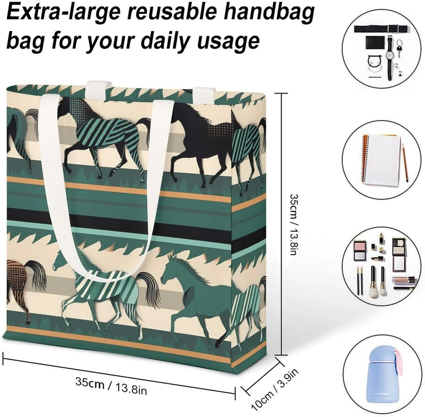 Tote Bag Laptop Handbag Gray Animals Grocery Bag Canvas Shoulder Bag Crossbody Bag for Travel