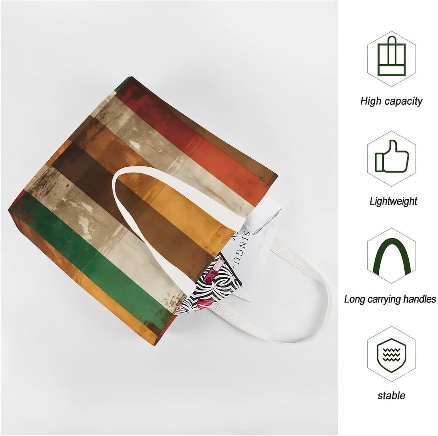 Tote Bag Laptop Handbag Orange Background with Horse Head Grocery Bag Canvas Shoulder Bag Crossbody Bag for Travel
