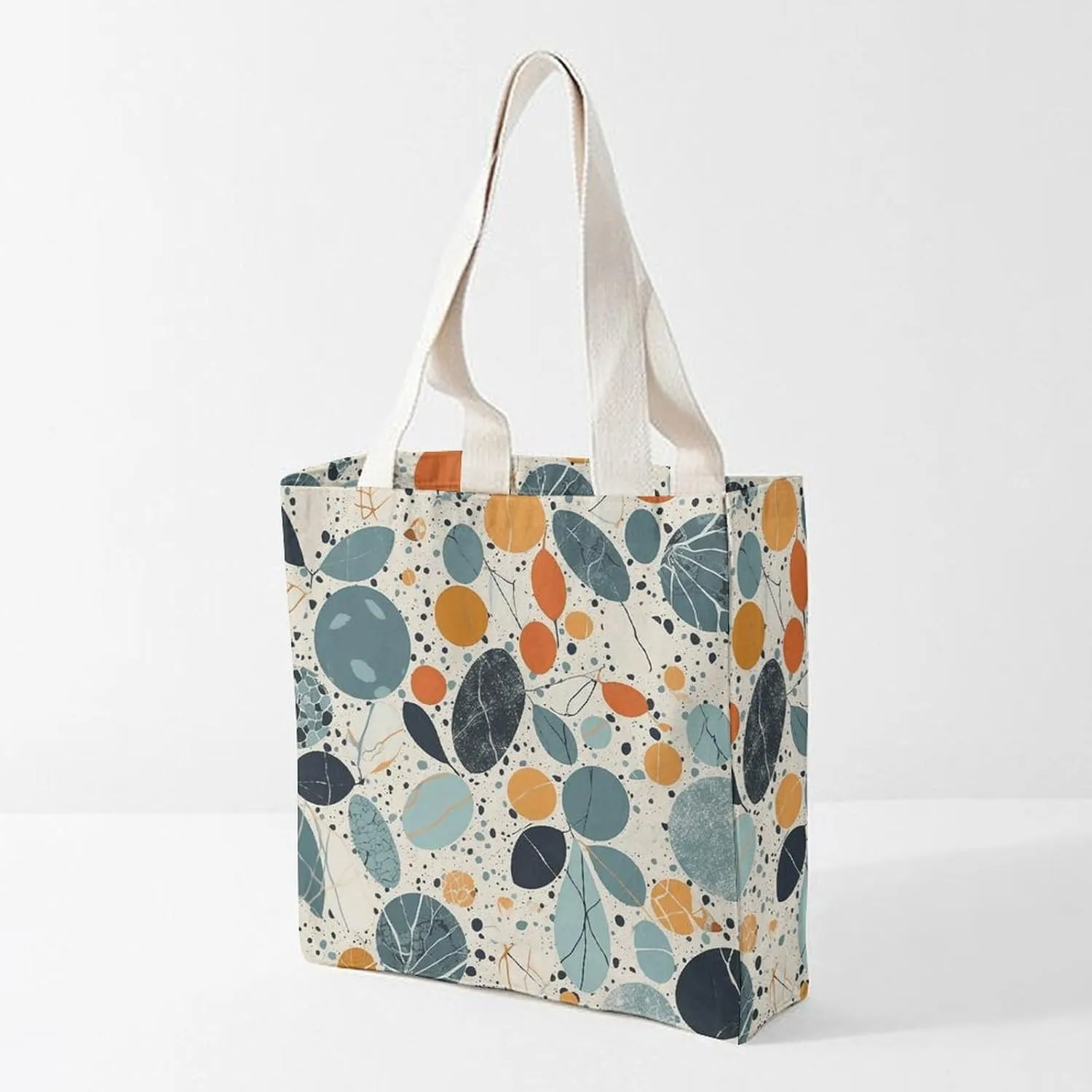 Tote Bag Laptop Handbag Orange Background with Horse Head Grocery Bag Canvas Shoulder Bag Crossbody Bag for Travel