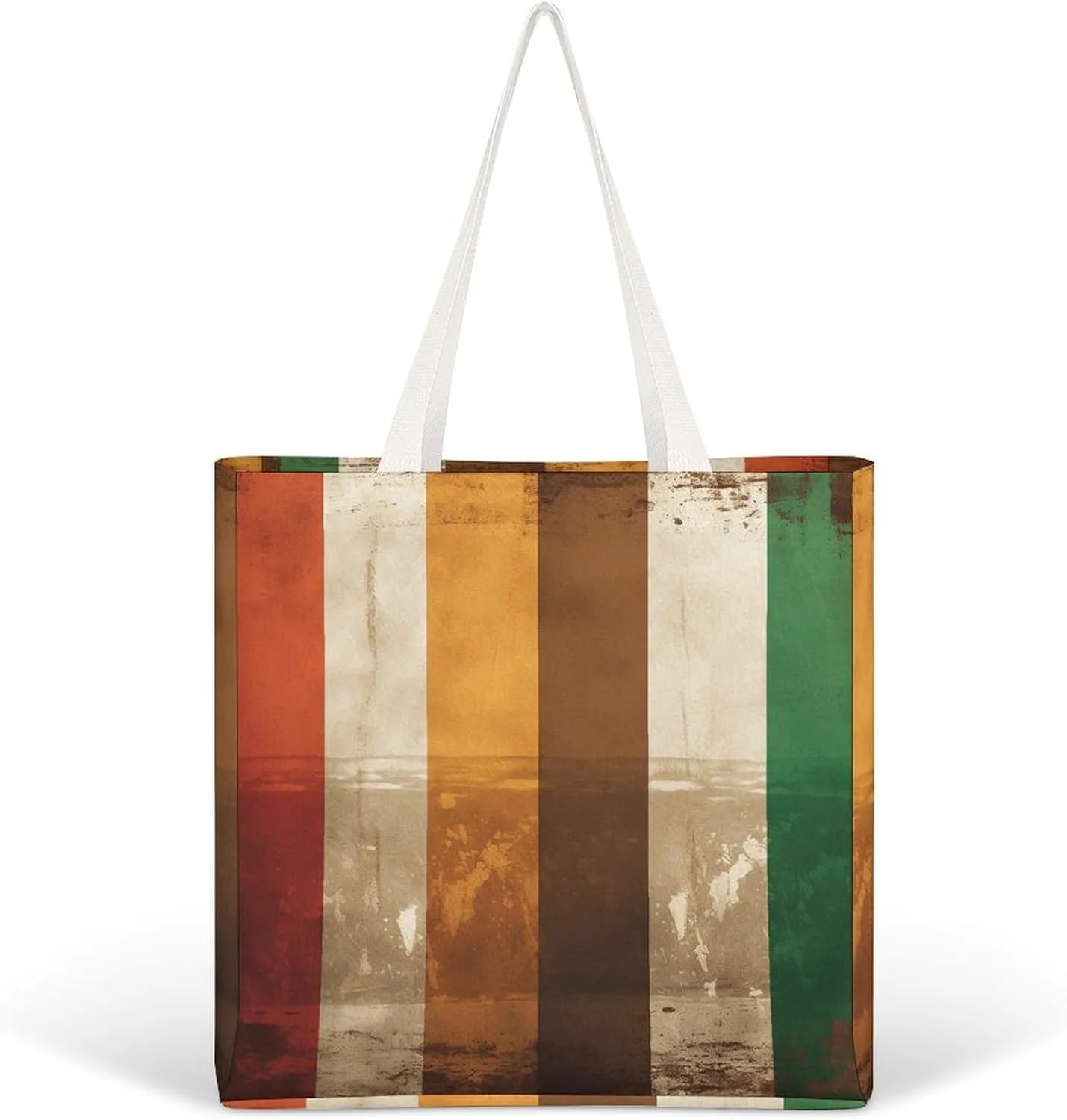 Tote Bag Laptop Handbag Orange Background with Horse Head Grocery Bag Canvas Shoulder Bag Crossbody Bag for Travel