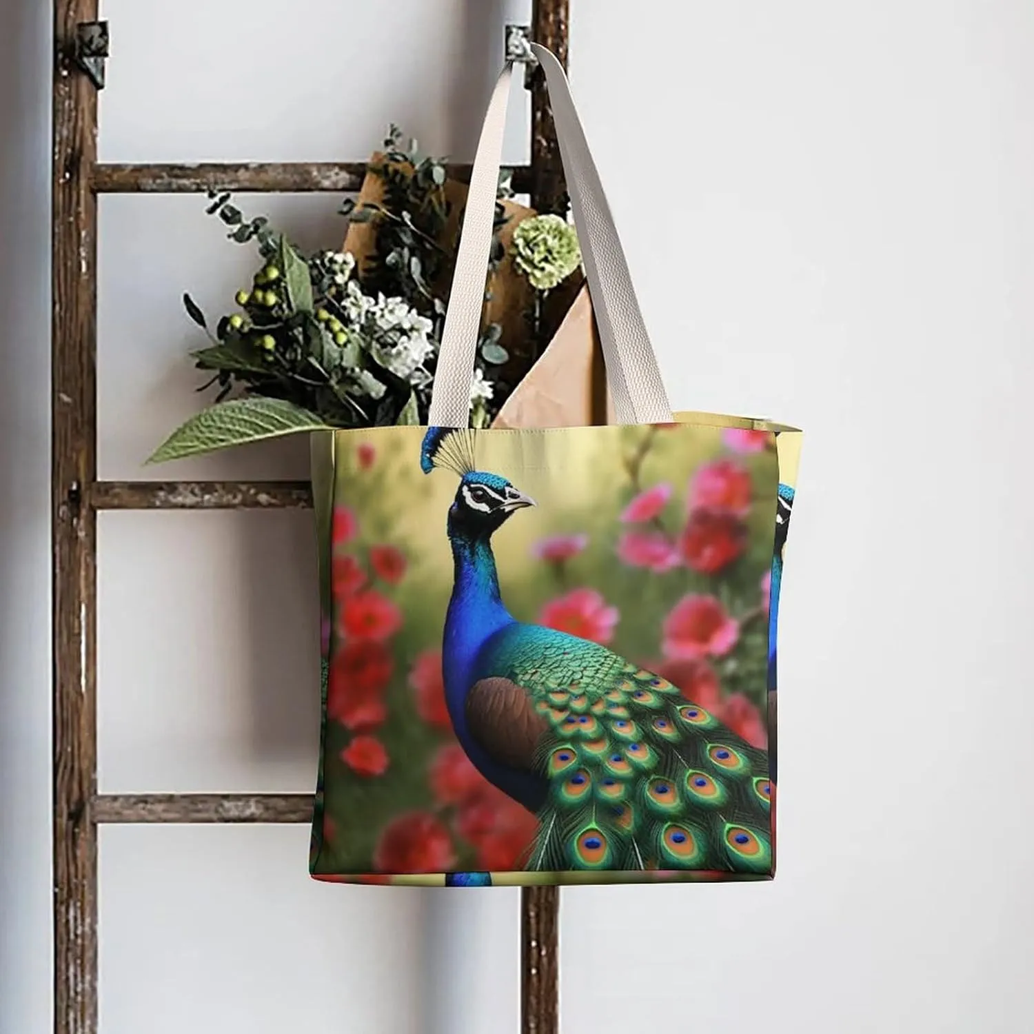 Tote Bag Laptop Handbag Pug Dog Grocery Bag Canvas Shoulder Bag Crossbody Bag for Travel