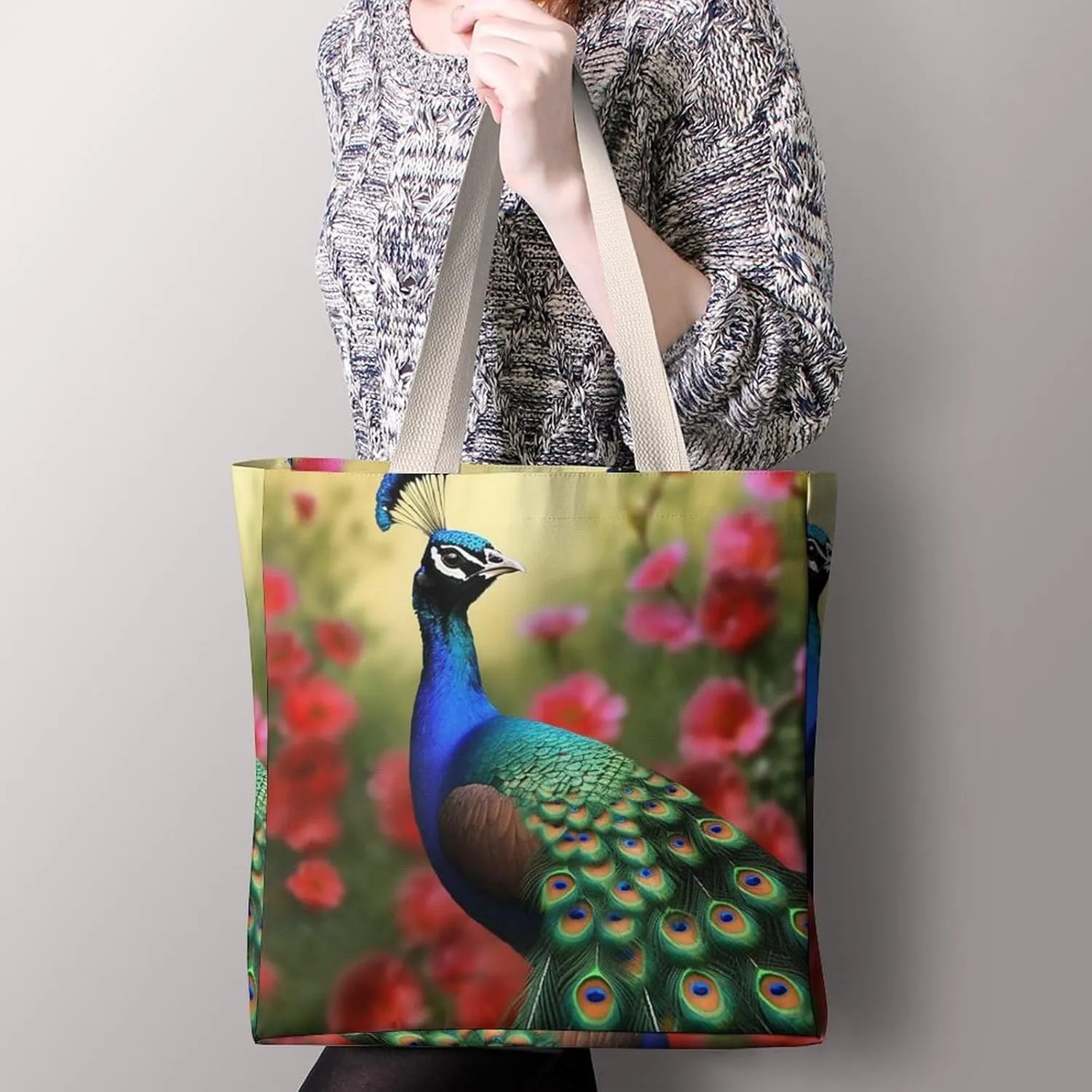 Tote Bag Laptop Handbag Pug Dog Grocery Bag Canvas Shoulder Bag Crossbody Bag for Travel