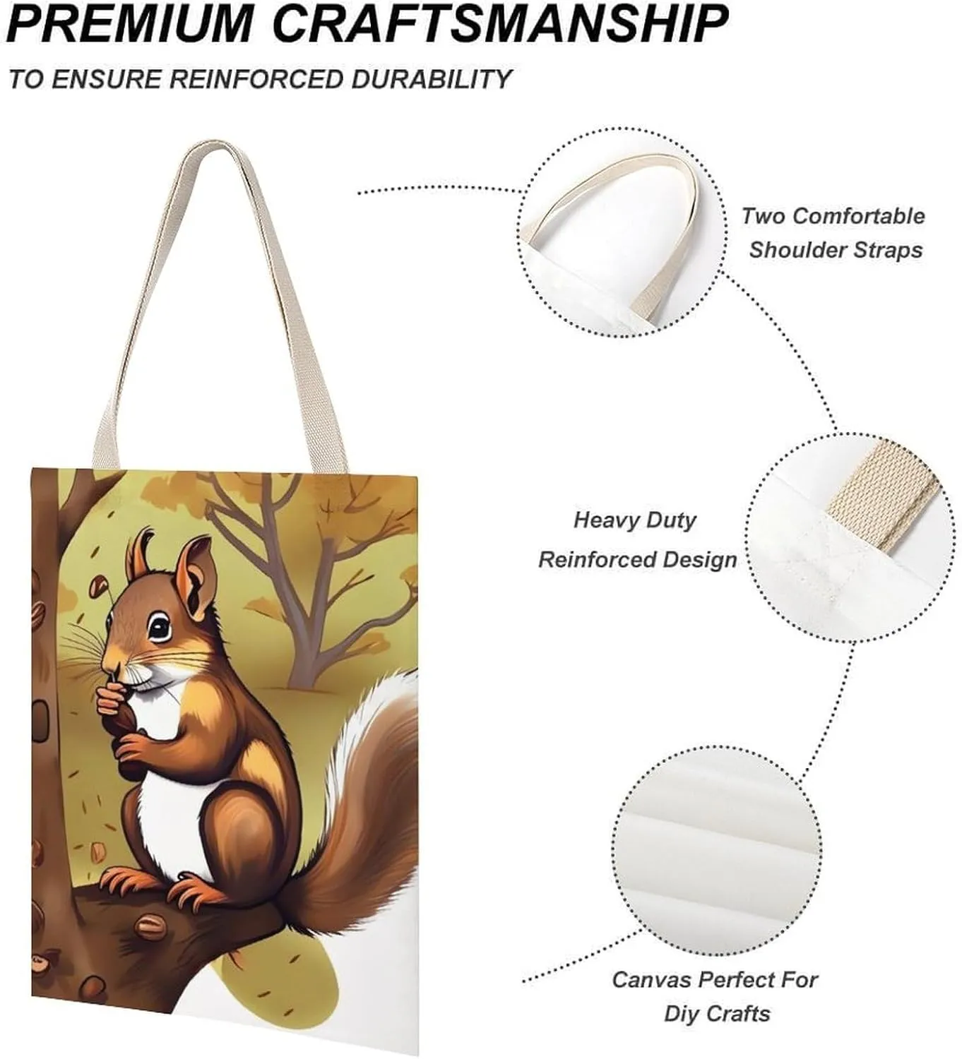 Tote Bag Laptop Handbag Raccoon Grocery Bag Canvas Shoulder Bag Crossbody Bag for Travel
