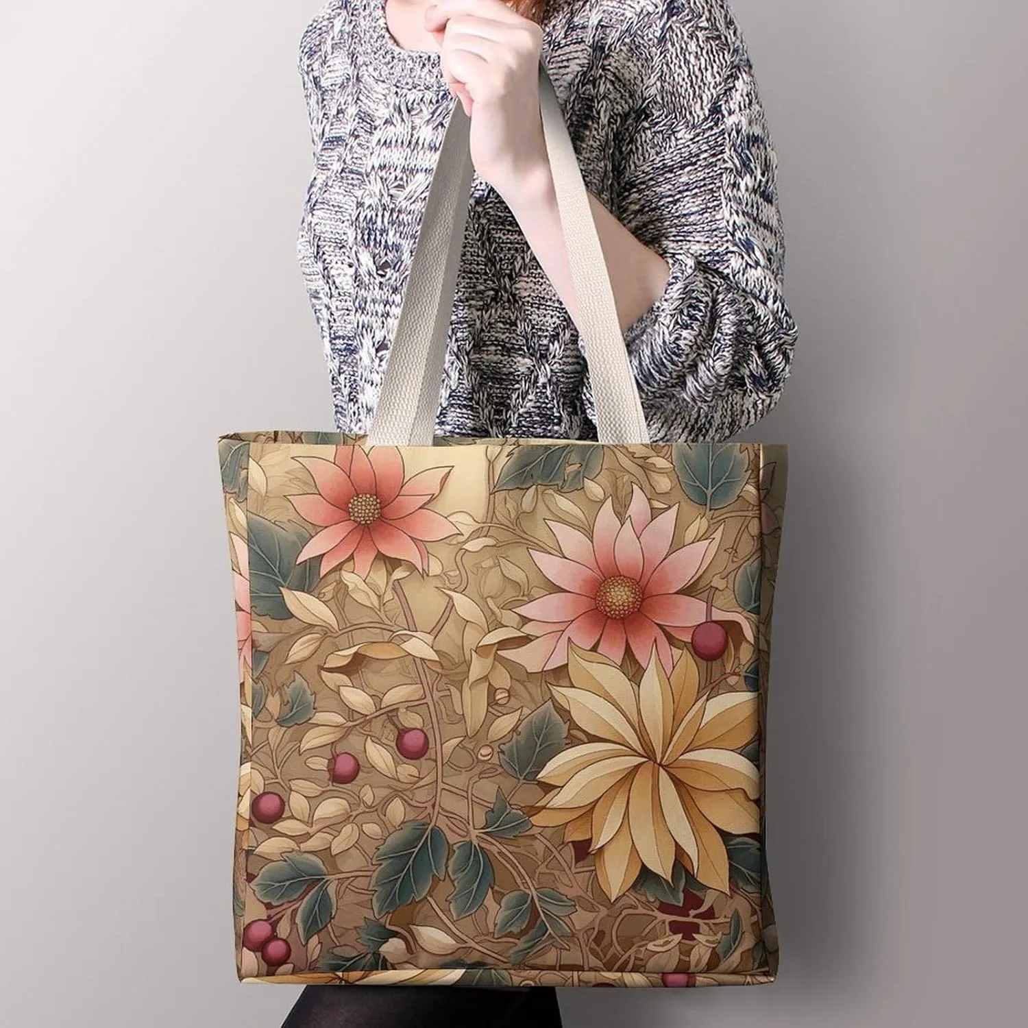 Tote Bag Laptop Handbag Small Hound Pattern Grocery Bag Canvas Shoulder Bag Crossbody Bag for Travel