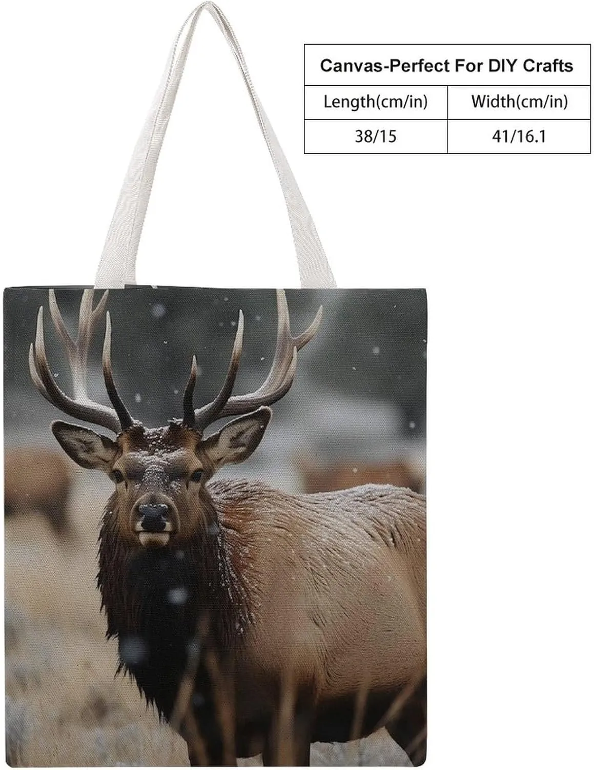 Tote Bag Laptop Handbag Wild Elk Grocery Bag Canvas Shoulder Bag Crossbody Bag for Travel