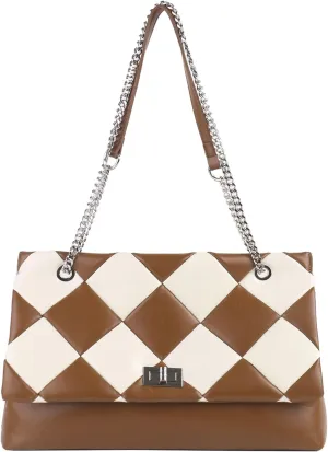 Tote Handbags for Women, PU Leather Ladies Quilted Crossbody Bags and Shoulder Bag with Chain Strap