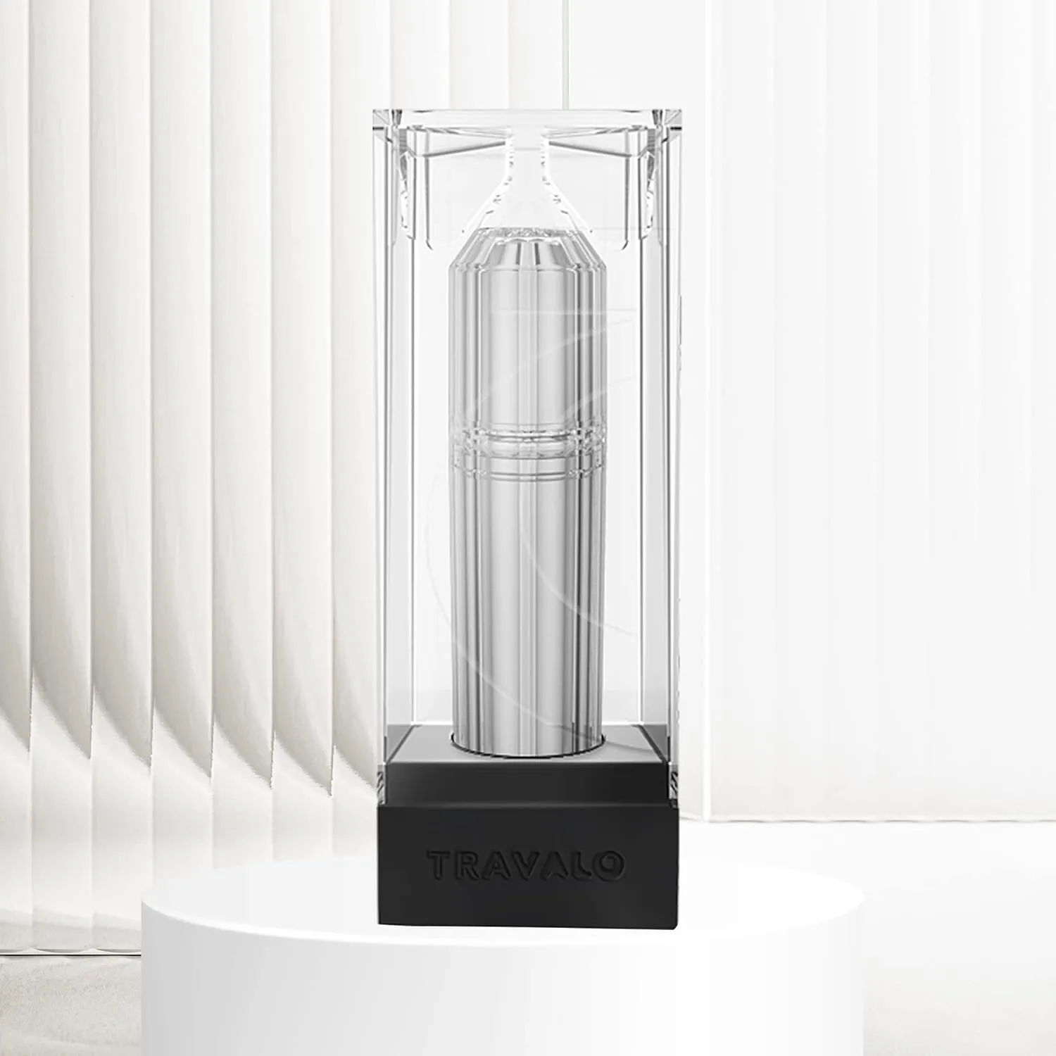 Travalo Bijoux Oval Perfume Atomizer - Leak-Proof and TSA Approved for Air Travel - Reusable Airtight Easy Fill Mini Pump Sprayer - Lightweight Portable - Crystal-Like Outer Shell Silver 0.17oz