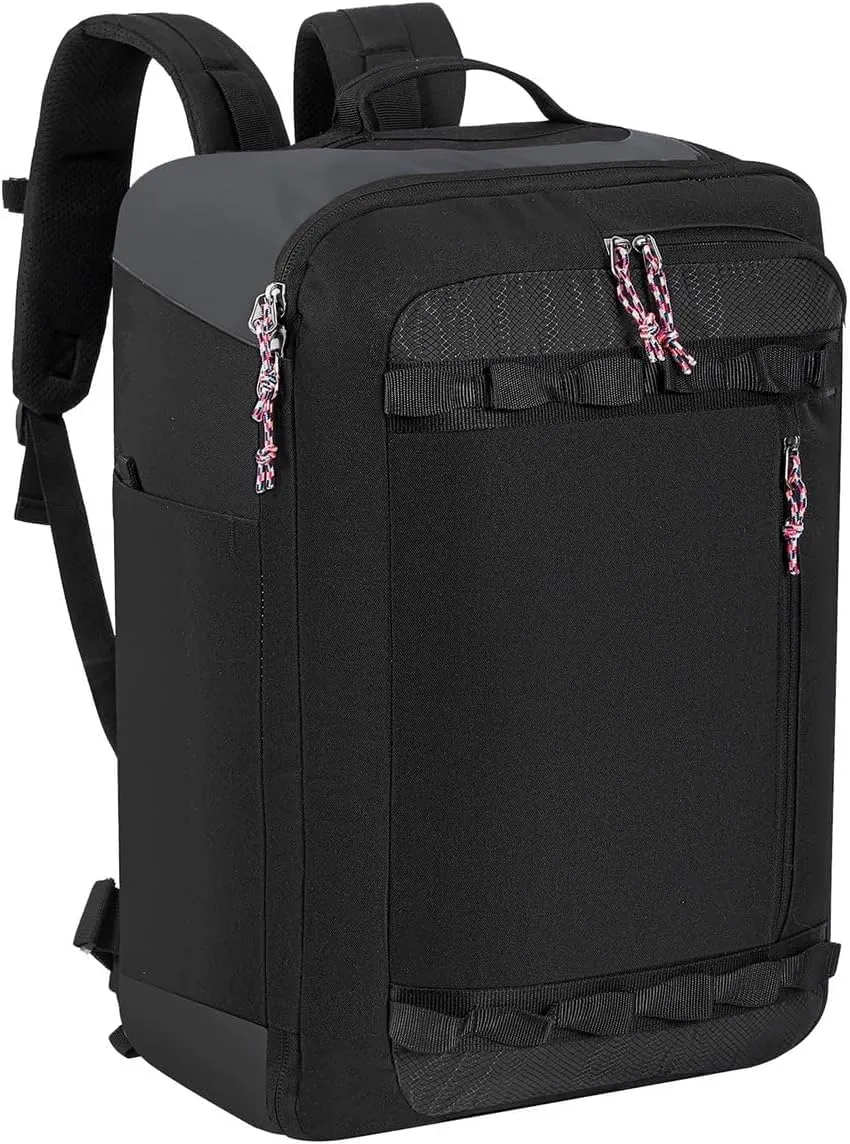 Travel Backpack Flight Approved Carry On Backpack Water Resistant Weekender Bag (Black)