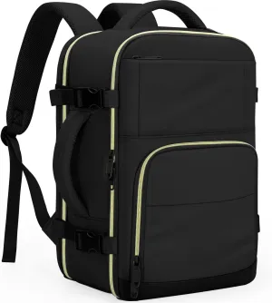 Travel Backpack For Women, Carry On Backpack for Men Flight Approved Airline Personal Item Travel Bag TSA Business 15.6 in Laptop Mochila, Travels Essentials Bookbag for Work Weekender Hiking (Black)