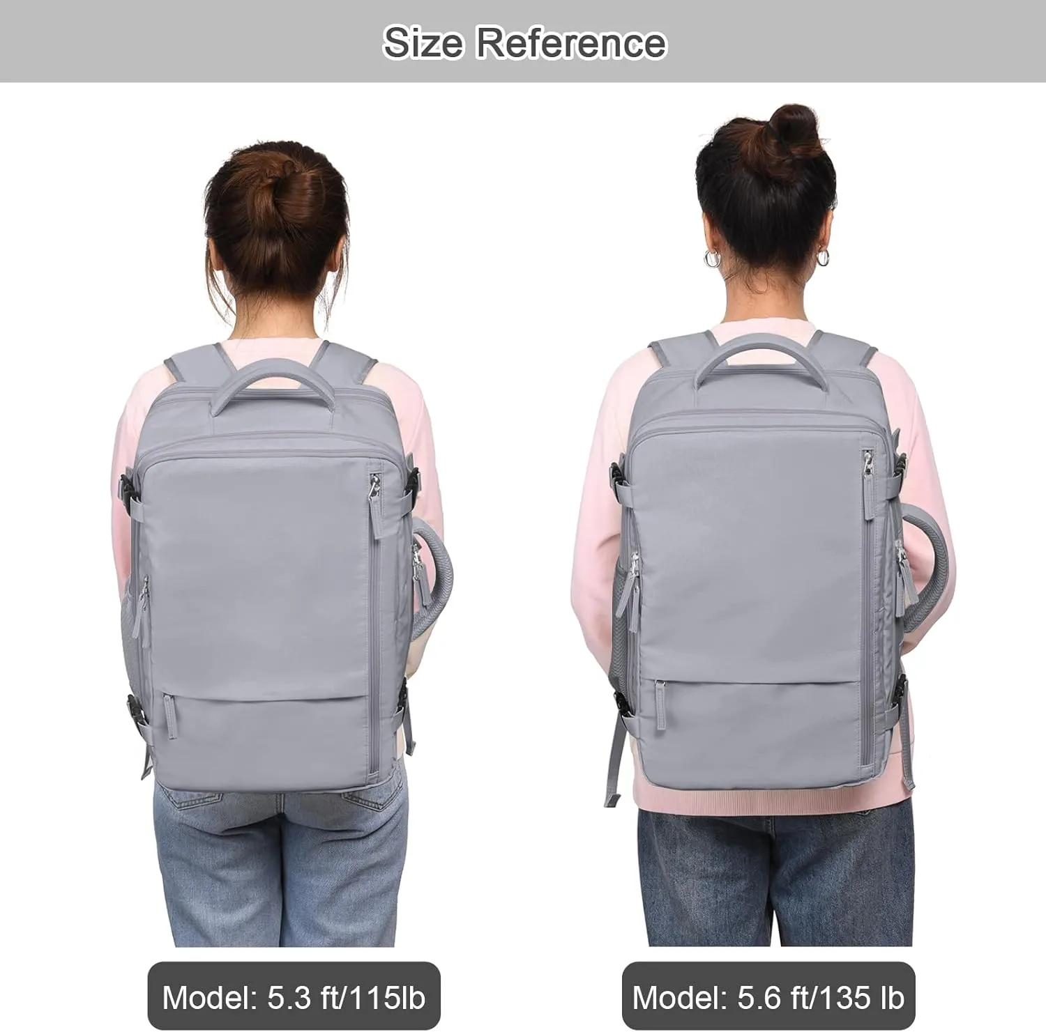 Travel Backpack for Women Men, 40L Carry On Backpack, 17 Inch Laptop Backpack, Waterproof Backpack, College Bookbag, Laptop Backpack, Backpack for Women, as Person Item Flight Approved