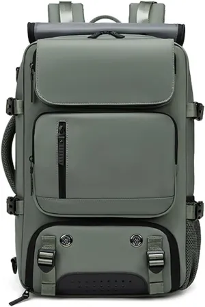 Travel Backpack for Women Men Carry On Backpack fits 16” Laptop Waterproof Convertible Backpack with Shoe Compartment (Army Green)
