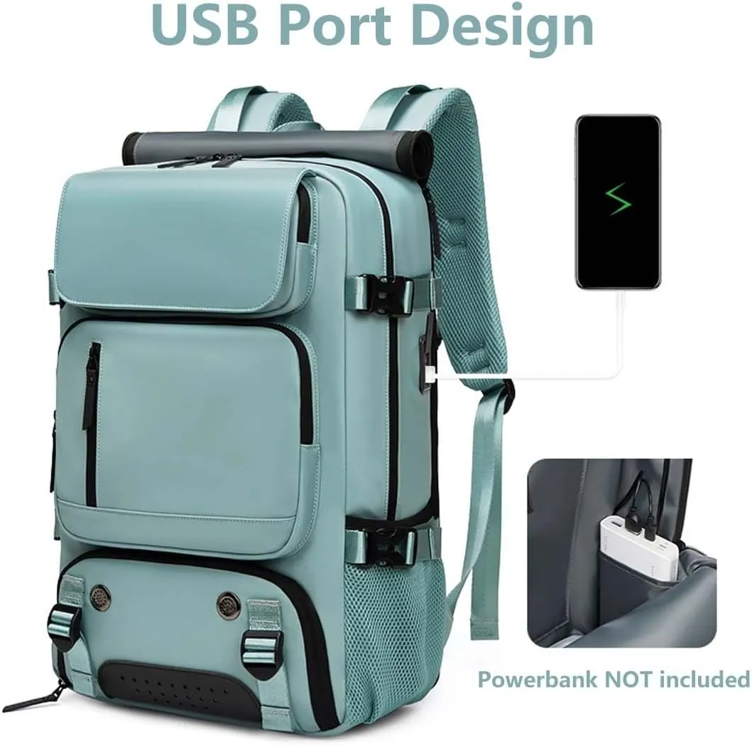 Travel Backpack for Women Men Carry On Backpack fits 16” Laptop Waterproof Convertible Backpack with Shoe Compartment (Army Green)