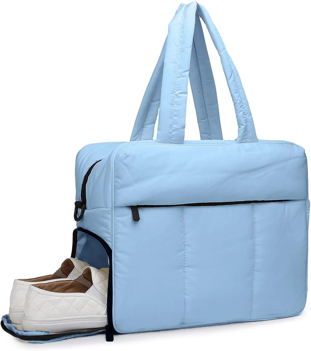 Travel Duffel Bag Quilted Nylon Weekender Bag Puffer Tote Bag