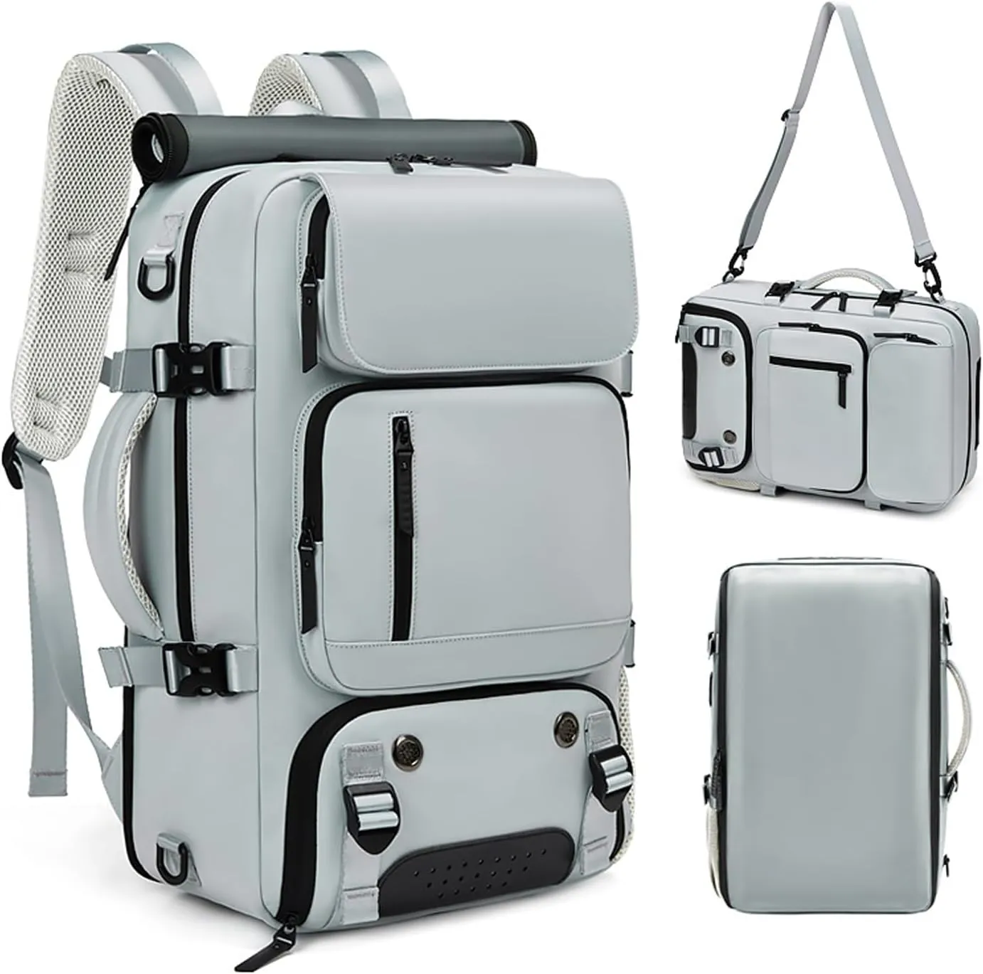 Travel Laptop Backpack Convertible Duffle Backpack 17inch Carry on Backpack for Men Women (Grey)