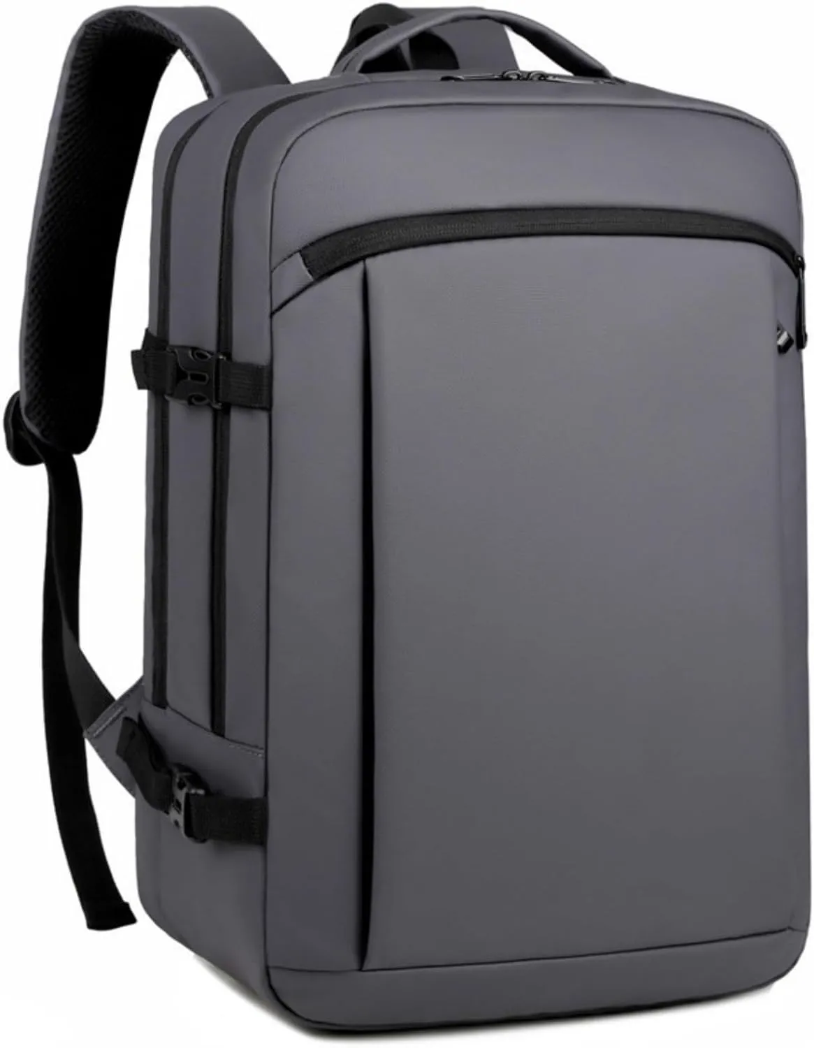Travel Laptop Backpack for Men Women, Carry On Backpack Airline Approved Waterproof, 15.6" Business Work Backpack with USB Charging Port Rucksack Casual Daypack for Commute College Travel - Grey