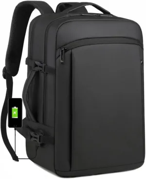 Travel Laptop Backpack for Men Women, Carry On Backpack Airline Approved Waterproof, 15.6" Business Work Backpack with USB Charging Port Rucksack Casual Daypack for Commute College Travel