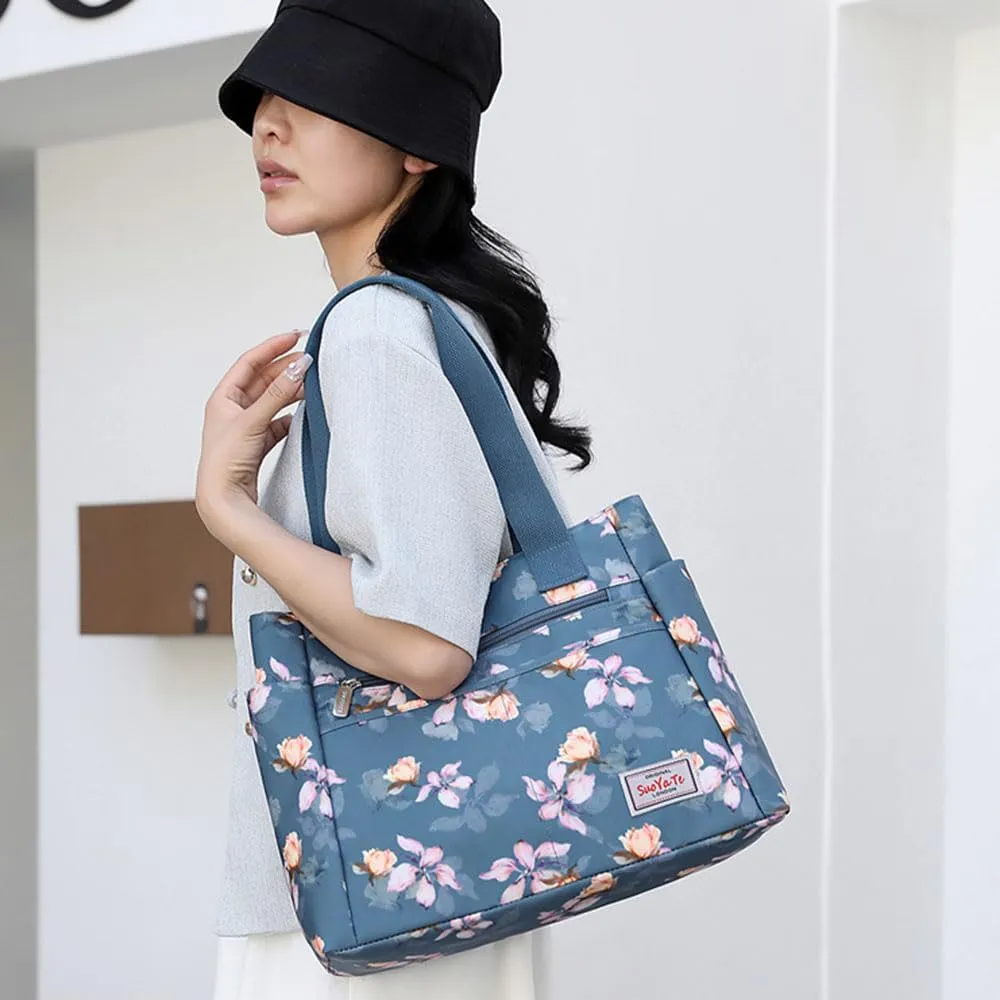 Trawila Women Tote Handbags,Nylon Handbags, Shoulder Bags, Women Tote Bag, Large Shoulder Tote Bag Handbag with Flower