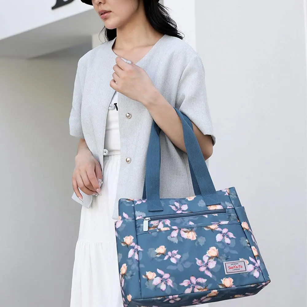 Trawila Women Tote Handbags,Nylon Handbags, Shoulder Bags, Women Tote Bag, Large Shoulder Tote Bag Handbag with Flower