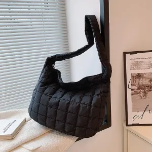 TRBSXRT Quilted Puffer Crossbody Bag and Purse for women - Cotton Padding Satchel Handbag Hobo Shoulder Bag