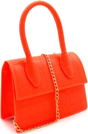 Trendeology Mini Top-Handle Retro Box Flap PU Leather Satchel Purse Crossbody