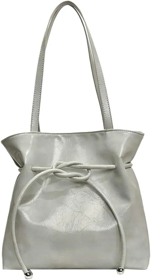 Trendy Pleated Tote PU Leather Purse Underarm Hobo Handbag Bag Drawstring Shoulder Bag for women 2025