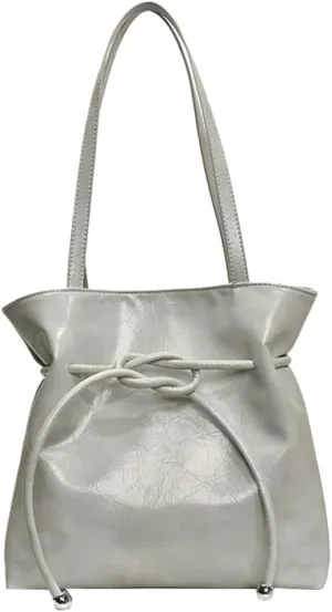 Trendy Pleated Tote PU Leather Purse Underarm Hobo Handbag Bag Drawstring Shoulder Bag for women 2025