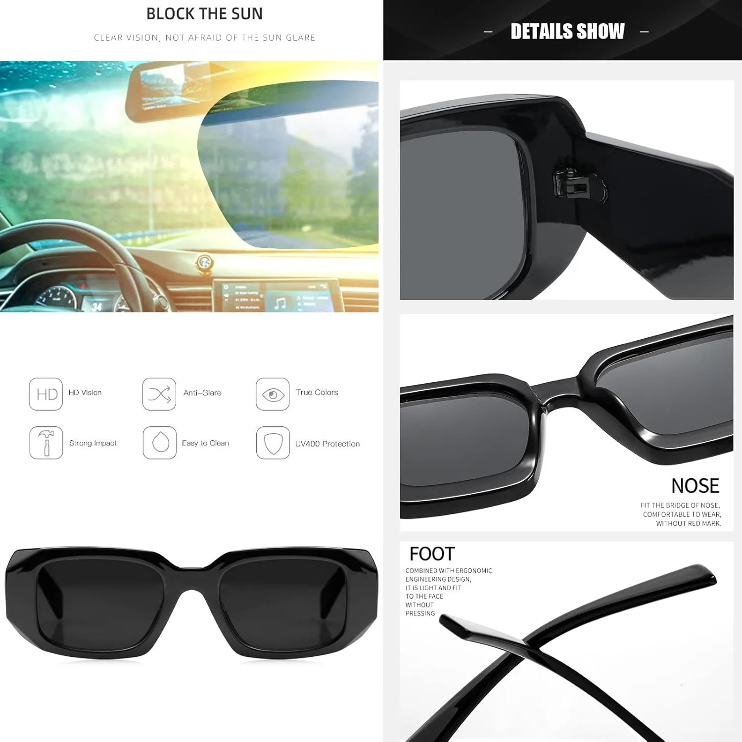 Trendy Rectangle Sunglasses for Women Men Square Retro Vintage Hexagon Glasses 90S Y2K Shades Aesthetic Accessories