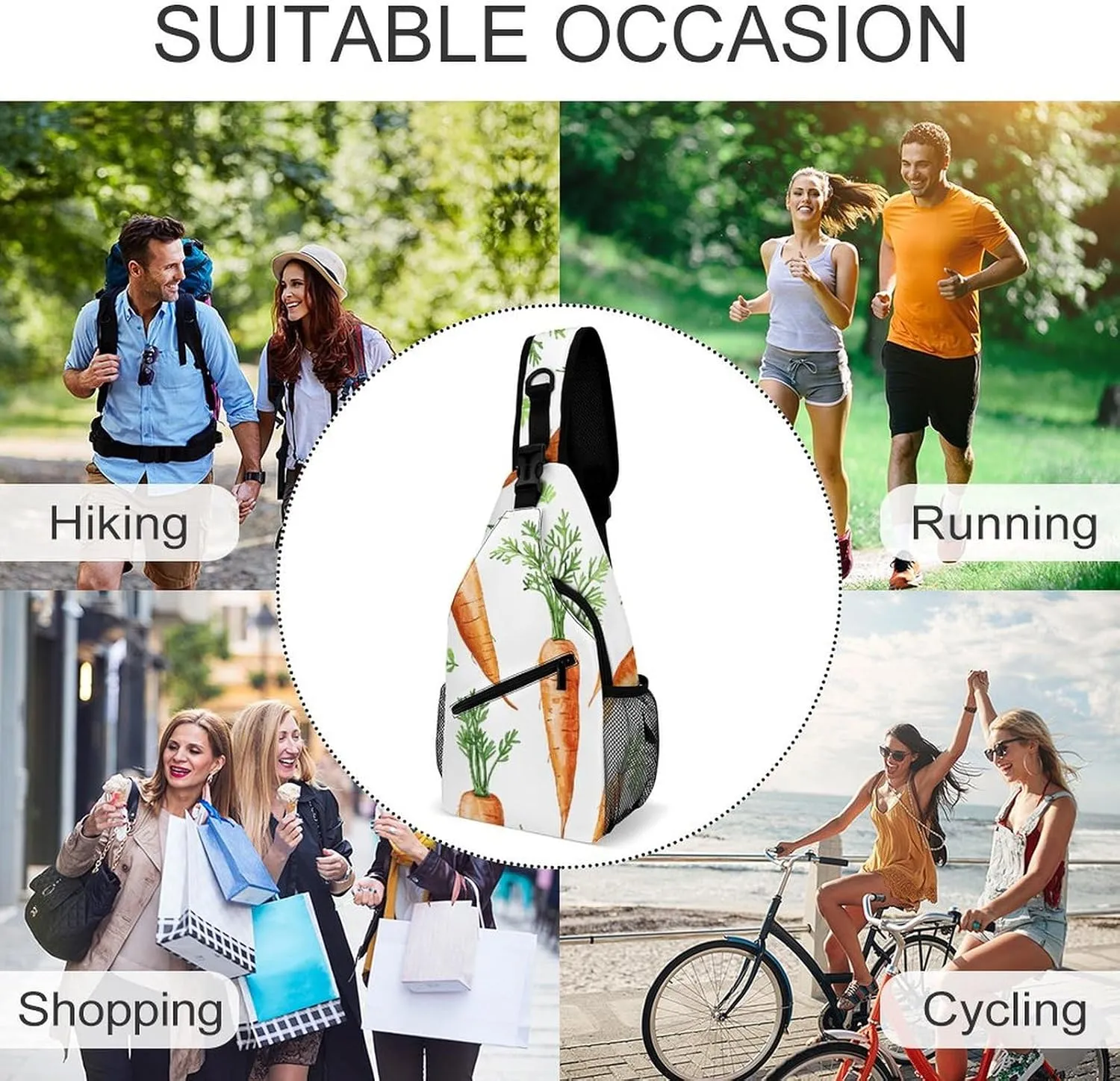 Truck Creative Pattern Sling Bag Crossbody Bags Cross Body Bag Fanny Packs Chest Bags Sling Purses for Travel