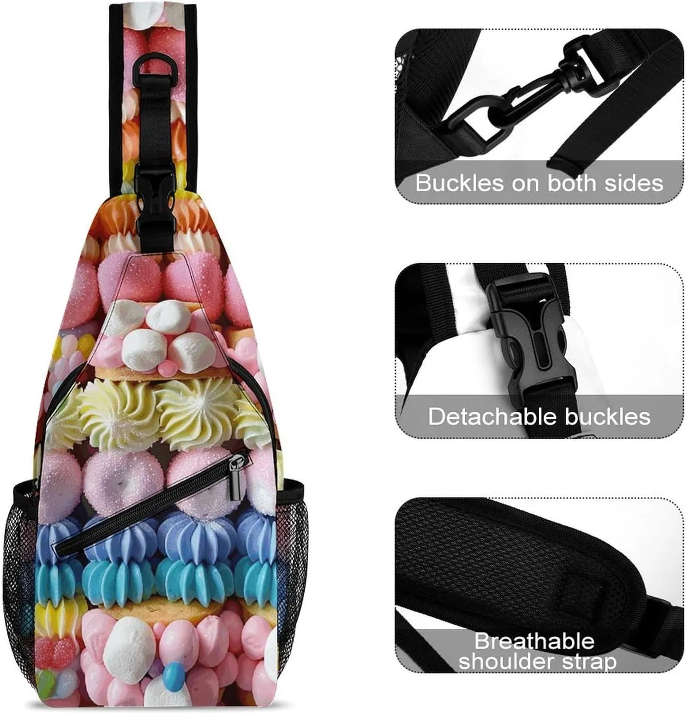 Truck Creative Pattern Sling Bag Crossbody Bags Cross Body Bag Fanny Packs Chest Bags Sling Purses for Travel