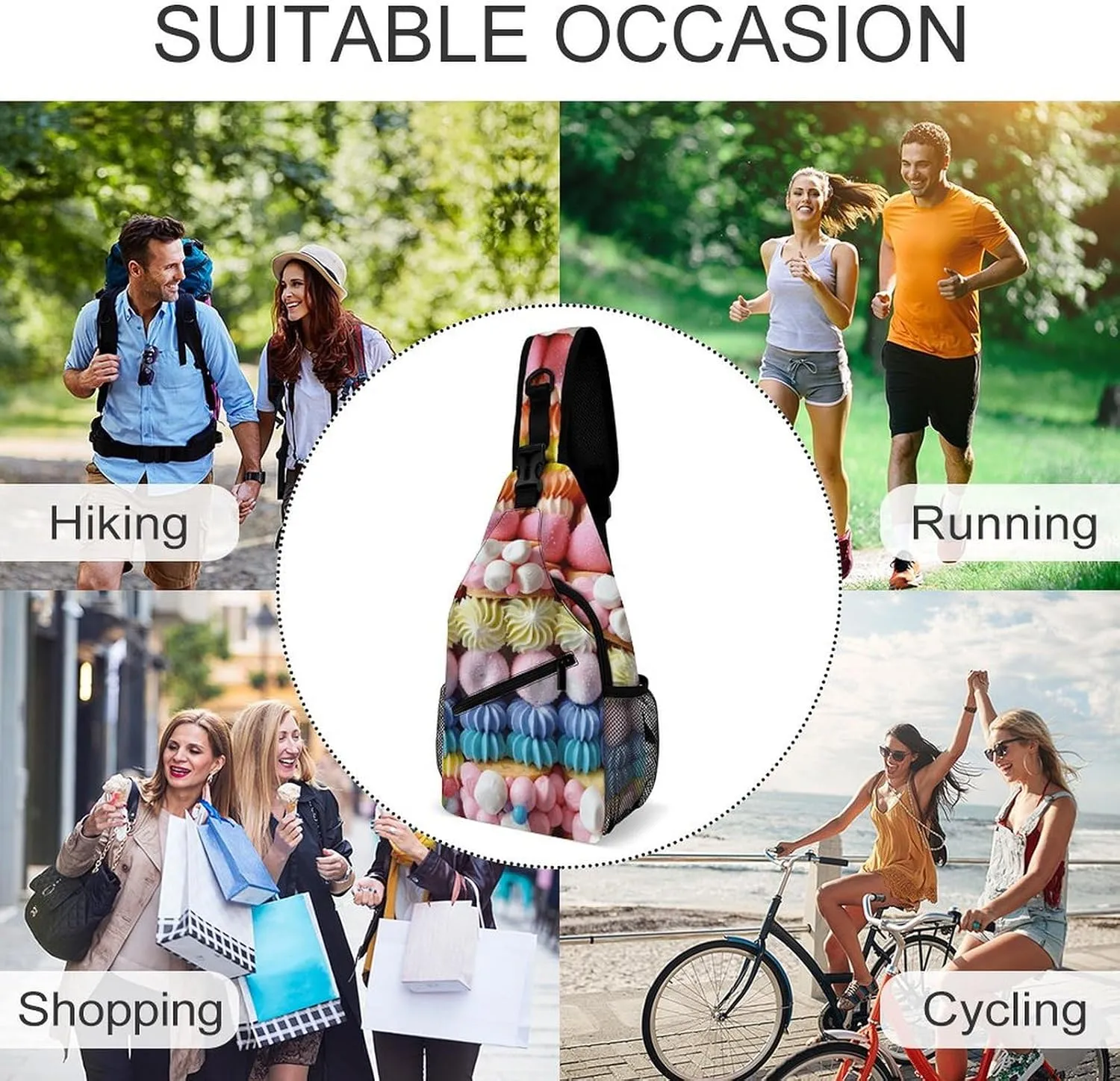 Truck Creative Pattern Sling Bag Crossbody Bags Cross Body Bag Fanny Packs Chest Bags Sling Purses for Travel