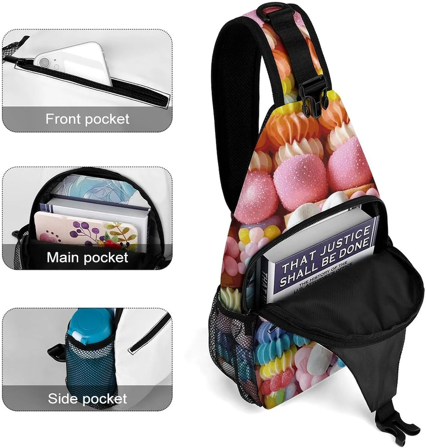 Truck Creative Pattern Sling Bag Crossbody Bags Cross Body Bag Fanny Packs Chest Bags Sling Purses for Travel