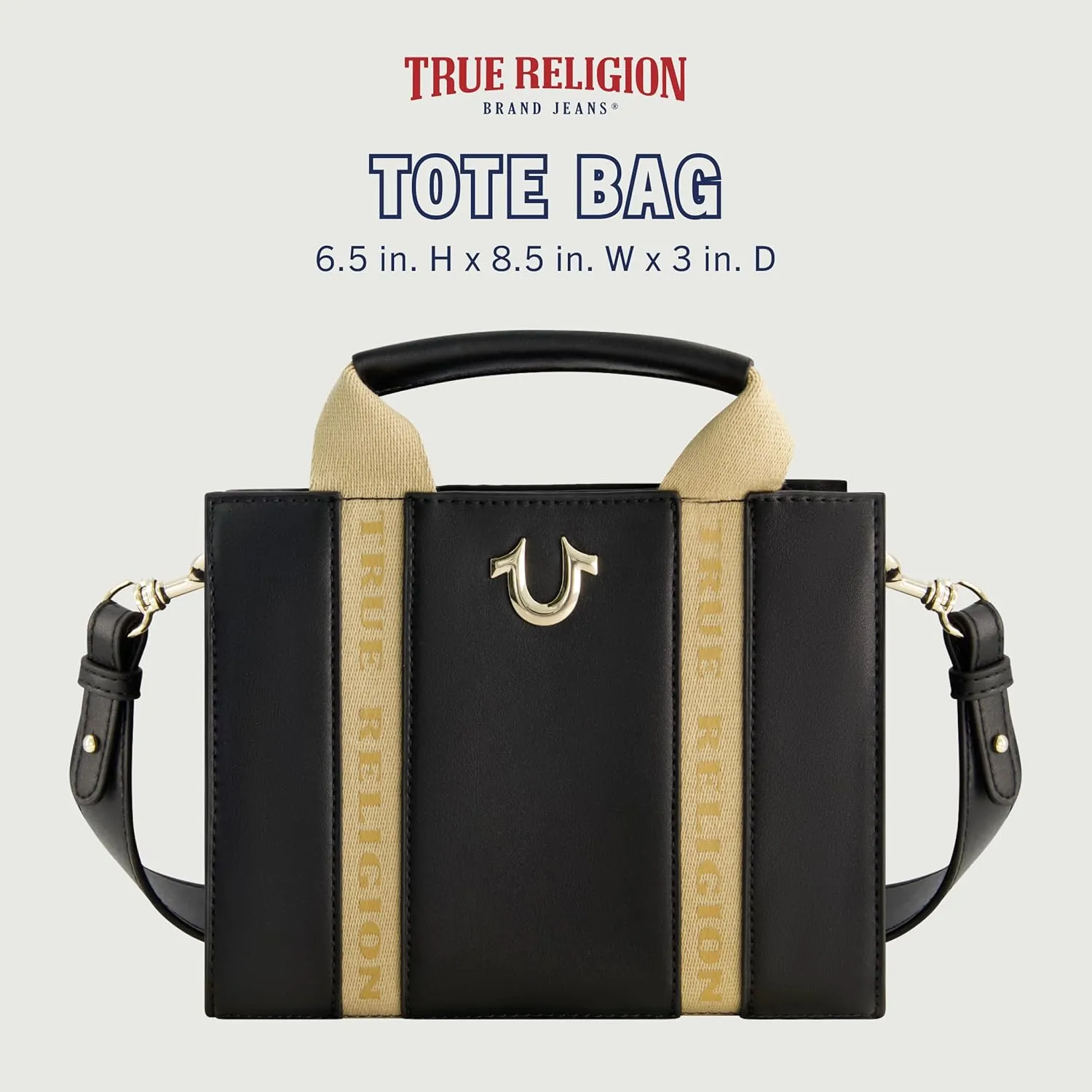 True Religion Tote Bag, Women's Mini Handbag with Adjustable Shoulder Strap