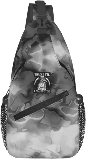 Trust Me I'm A Doctor I Medieval Plague Doctor Sling Bag Crossbody Backpack Shoulder Casual Daypack Bag for Men Women