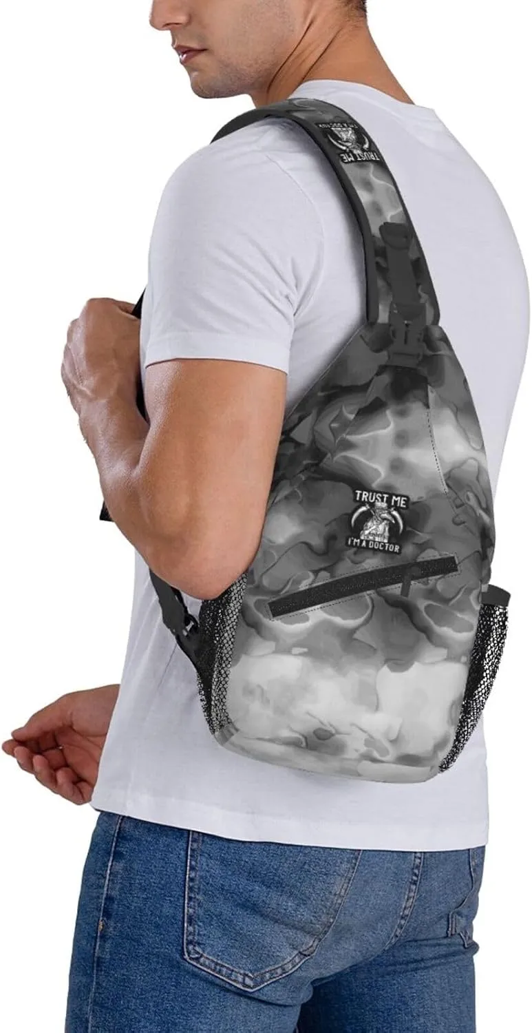 Trust Me I'm A Doctor I Medieval Plague Doctor Sling Bag Crossbody Backpack Shoulder Casual Daypack Bag for Men Women