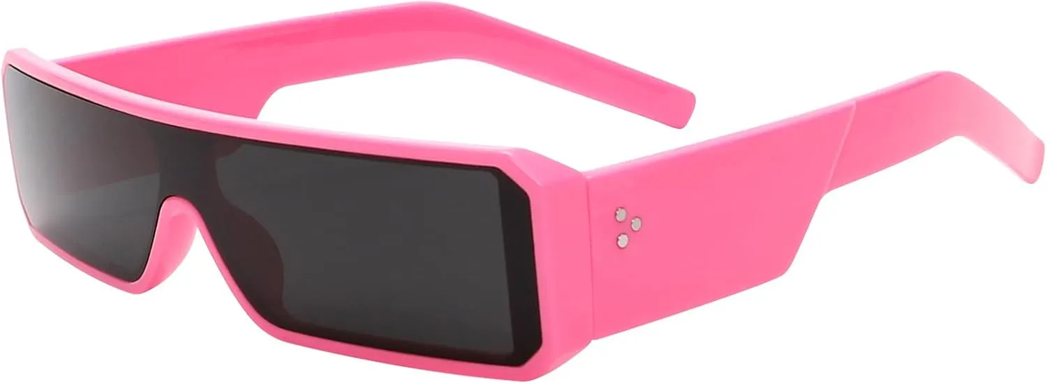 TYA Oversized Wrap Around Sunglasses for Women Men, Futuristic Rave Curved Lens Shades, Fashion Trendy Shield Sun Glasses