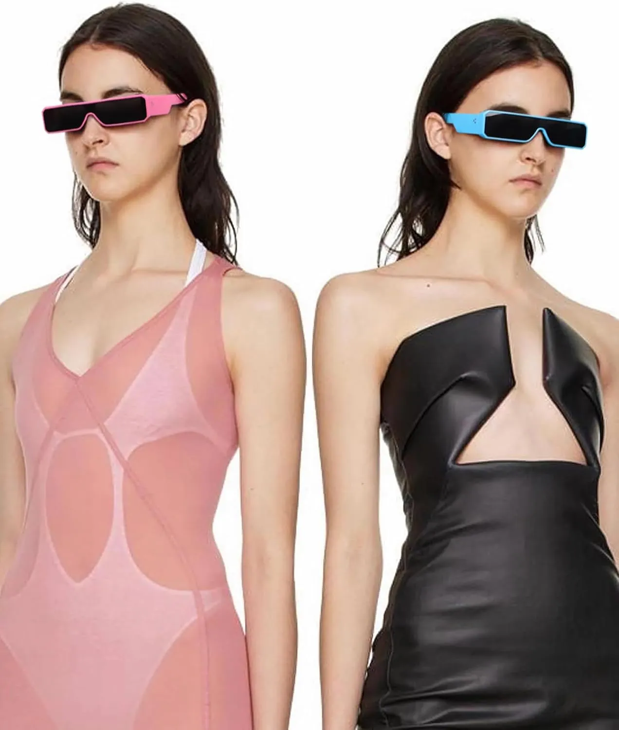 TYA Oversized Wrap Around Sunglasses for Women Men, Futuristic Rave Curved Lens Shades, Fashion Trendy Shield Sun Glasses