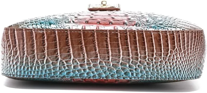 UBALDI Women Purse Satchel Bag Long Crossbody Classy Tote Bag Shoulder Purse Vegan Leather Ladies Handbags Embossed Pattern