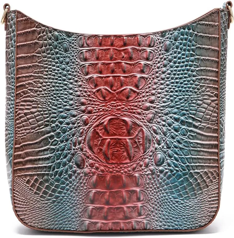 UBALDI Women Purse Satchel Bag Long Crossbody Classy Tote Bag Shoulder Purse Vegan Leather Ladies Handbags Embossed Pattern