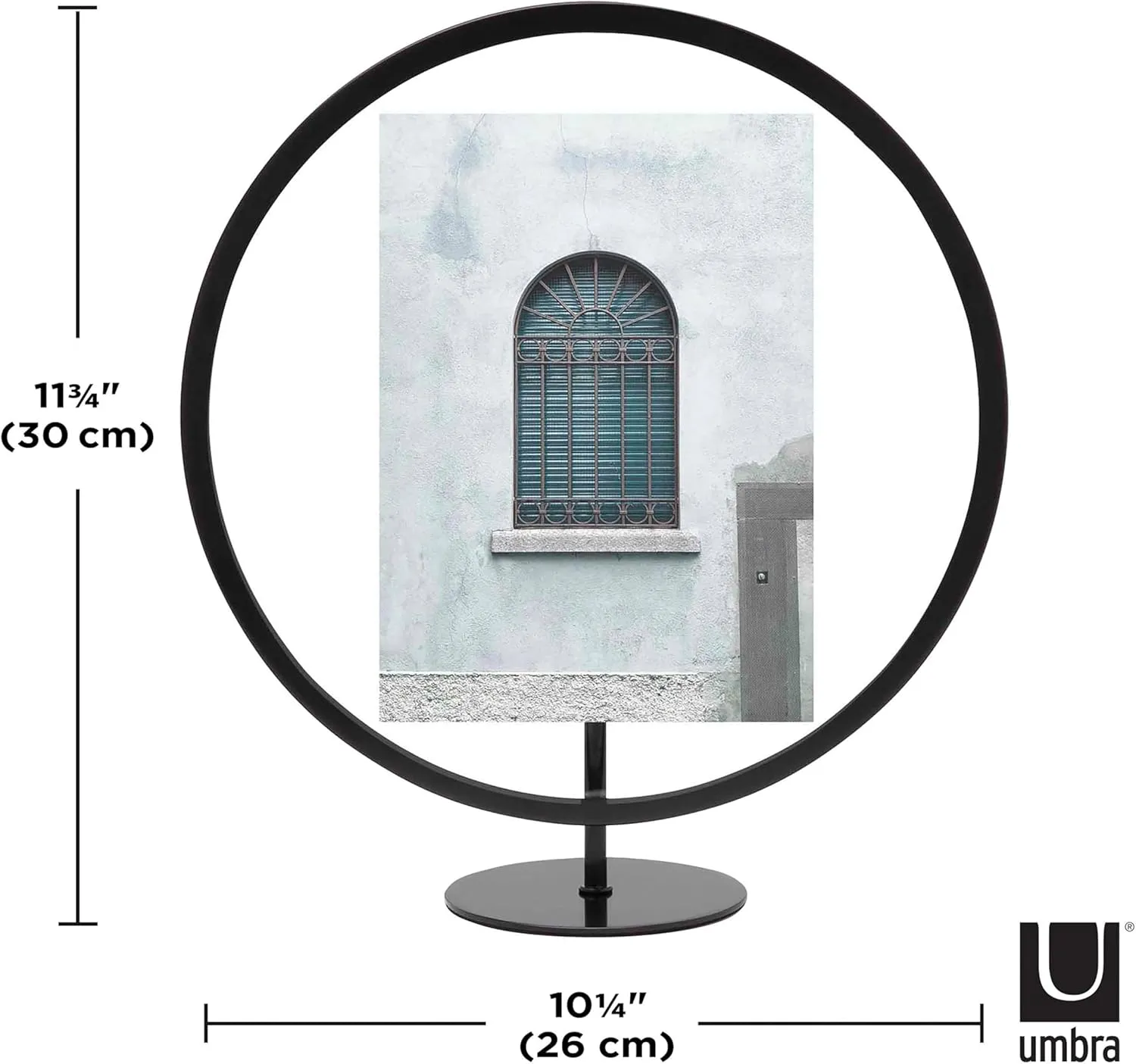 Umbra, Black Infinity Picture Frame, Unique Circular Display for Desk or Wall, Floats 5x7 Photo, 5 x 7