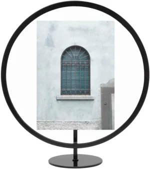 Umbra, Black Infinity Picture Frame, Unique Circular Display for Desk or Wall, Floats 5x7 Photo, 5 x 7