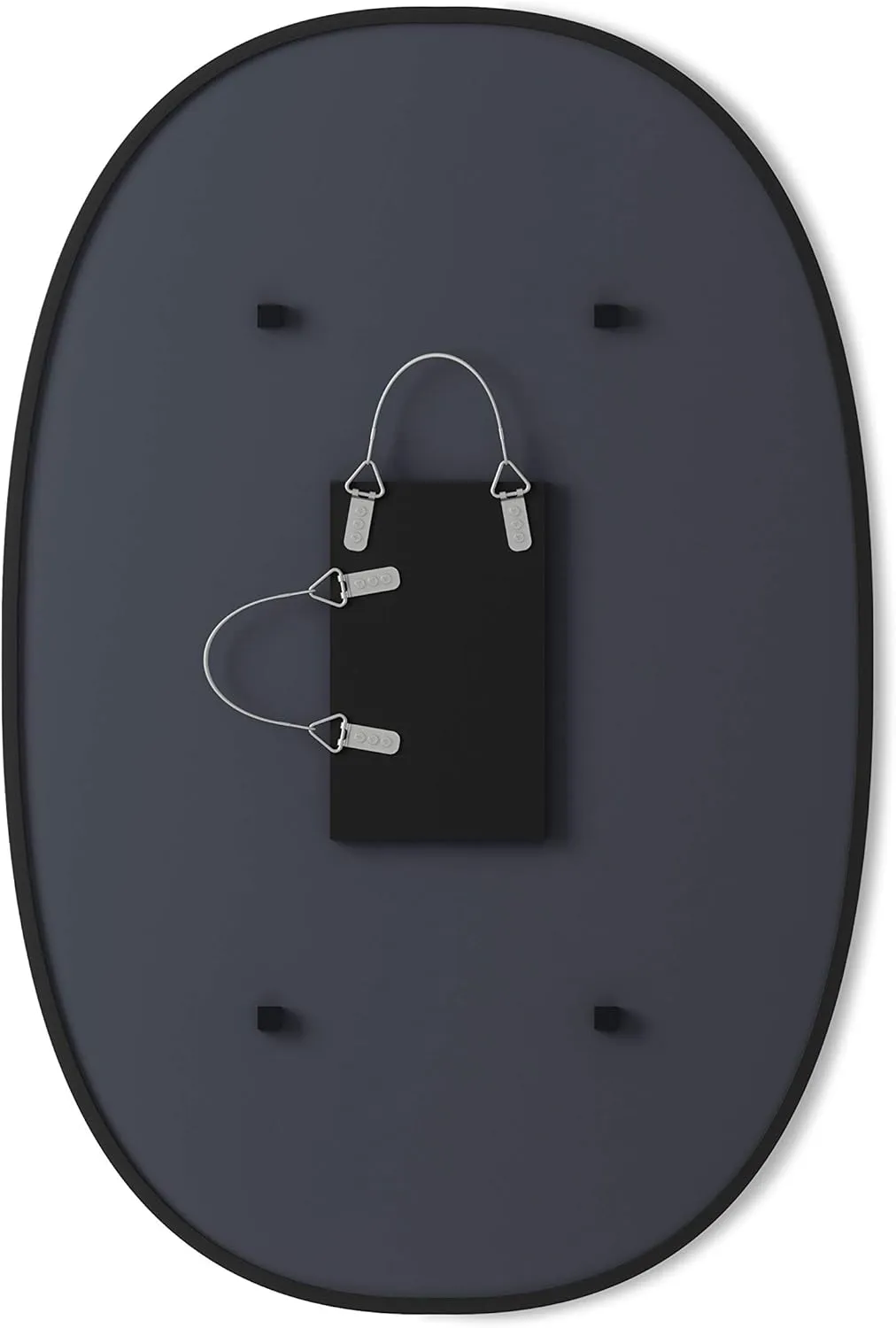 Umbra Hub Oval Wall Mirror with Rubber Frame, Modern Style for Bathroom, Entryway, Living Room and More, 24 x 36-Inch, Black