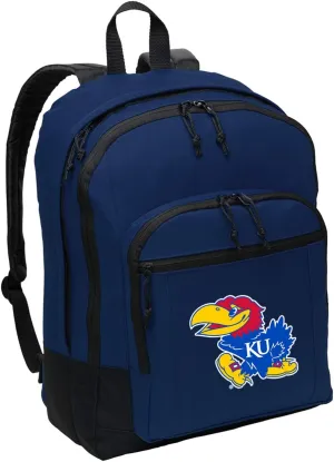 University of Kansas Backpack Medium Classic KU Jayhawks Backpack Laptop Sleeve